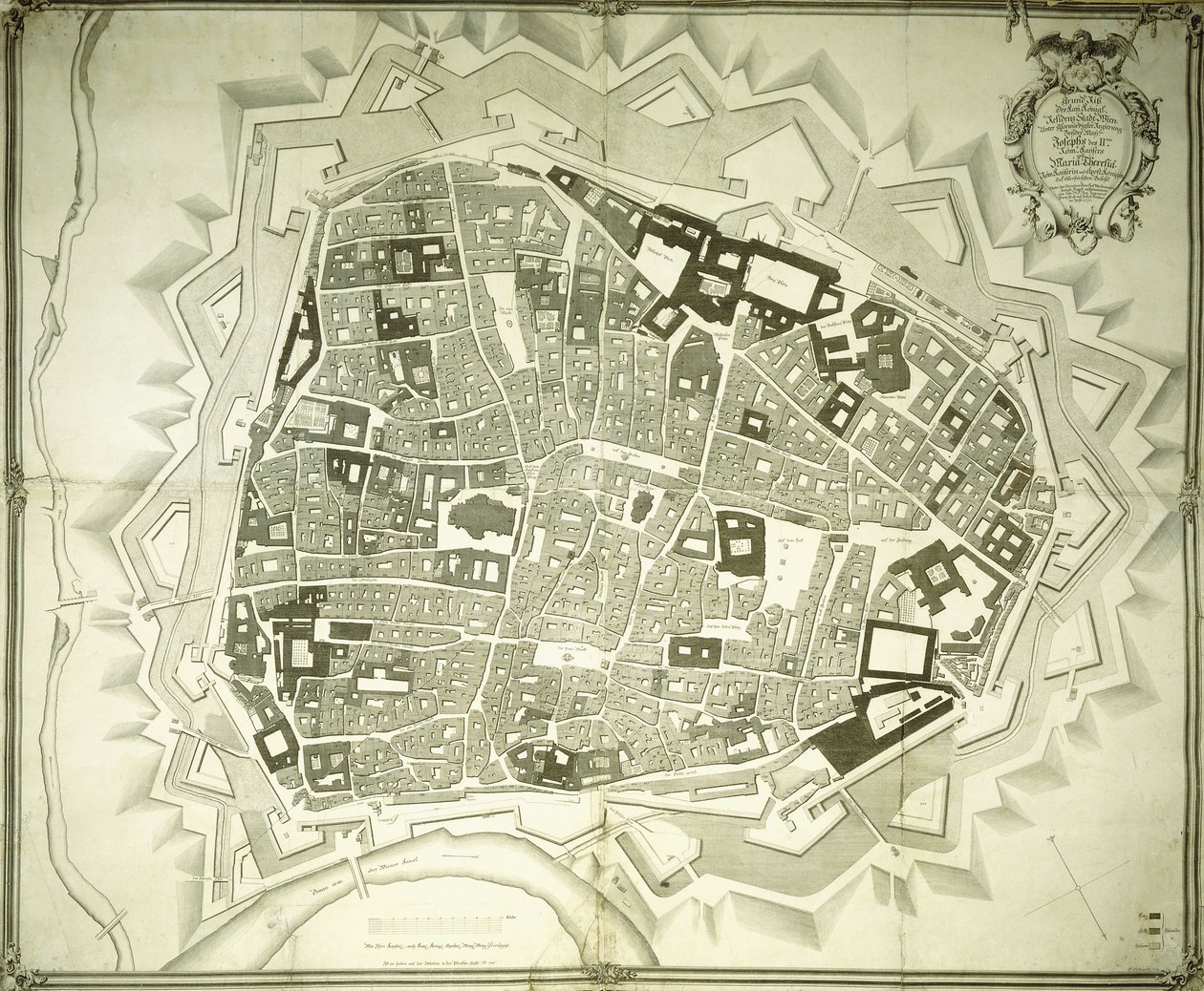 An Engraved Plan of Vienna, 1770 by Joseph Anton Nagel