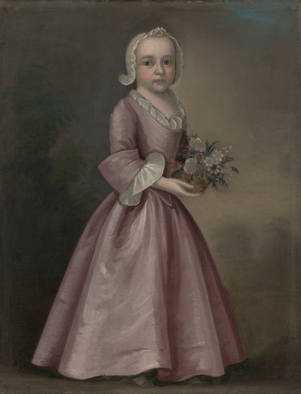Little Girl Holding Flowers by Joseph Badger