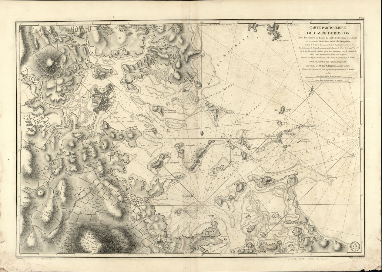 A Special Map of the Port of Boston with Soundings, Sandbanks, Rocks, and Other Useful Directions for Navigation by Joseph Bernard; Des Barres Chabert