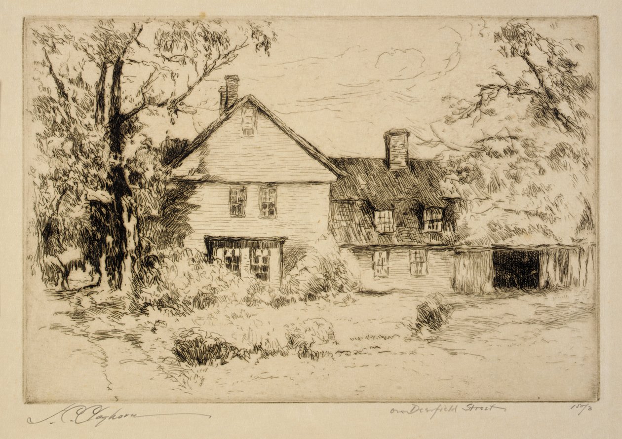 On Deerfield Street (Old House at Deerfield) by Joseph C. Claghorn