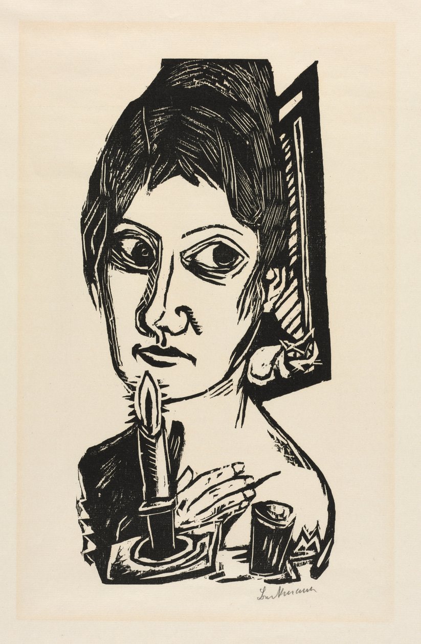 Woman with Candle by Joseph Charles Marin