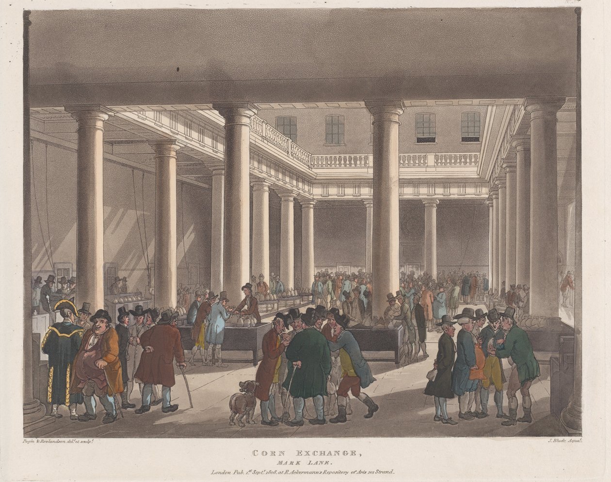 Corn Exchange, Mark Lane, September 1, 1808 by Joseph Constantine Stadler