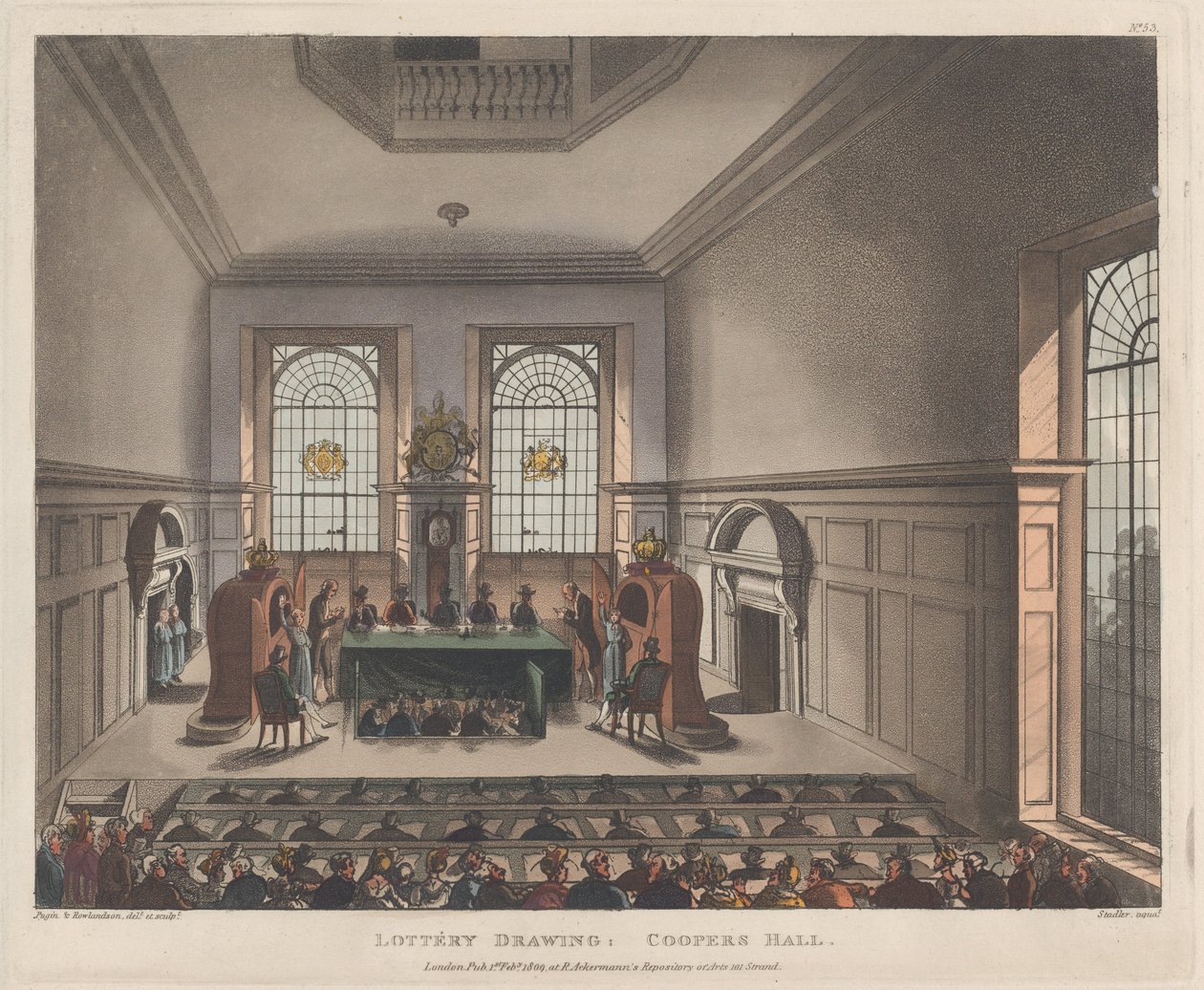 Lottery Drawing, Coopers Hall by Joseph Constantine Stadler