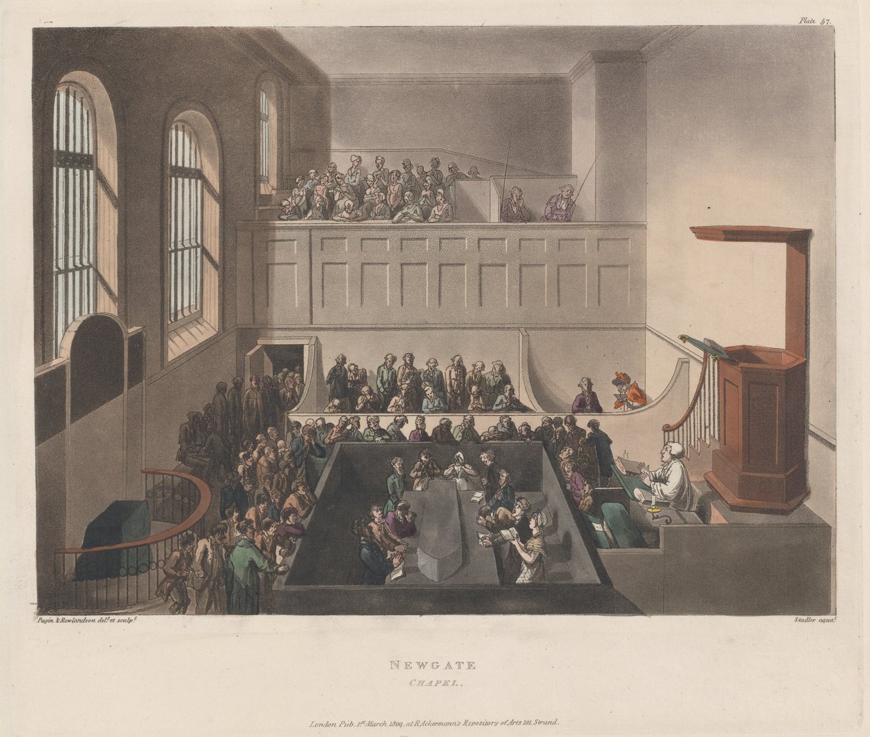Newgate Chapel, 1809 by Joseph Constantine Stadler