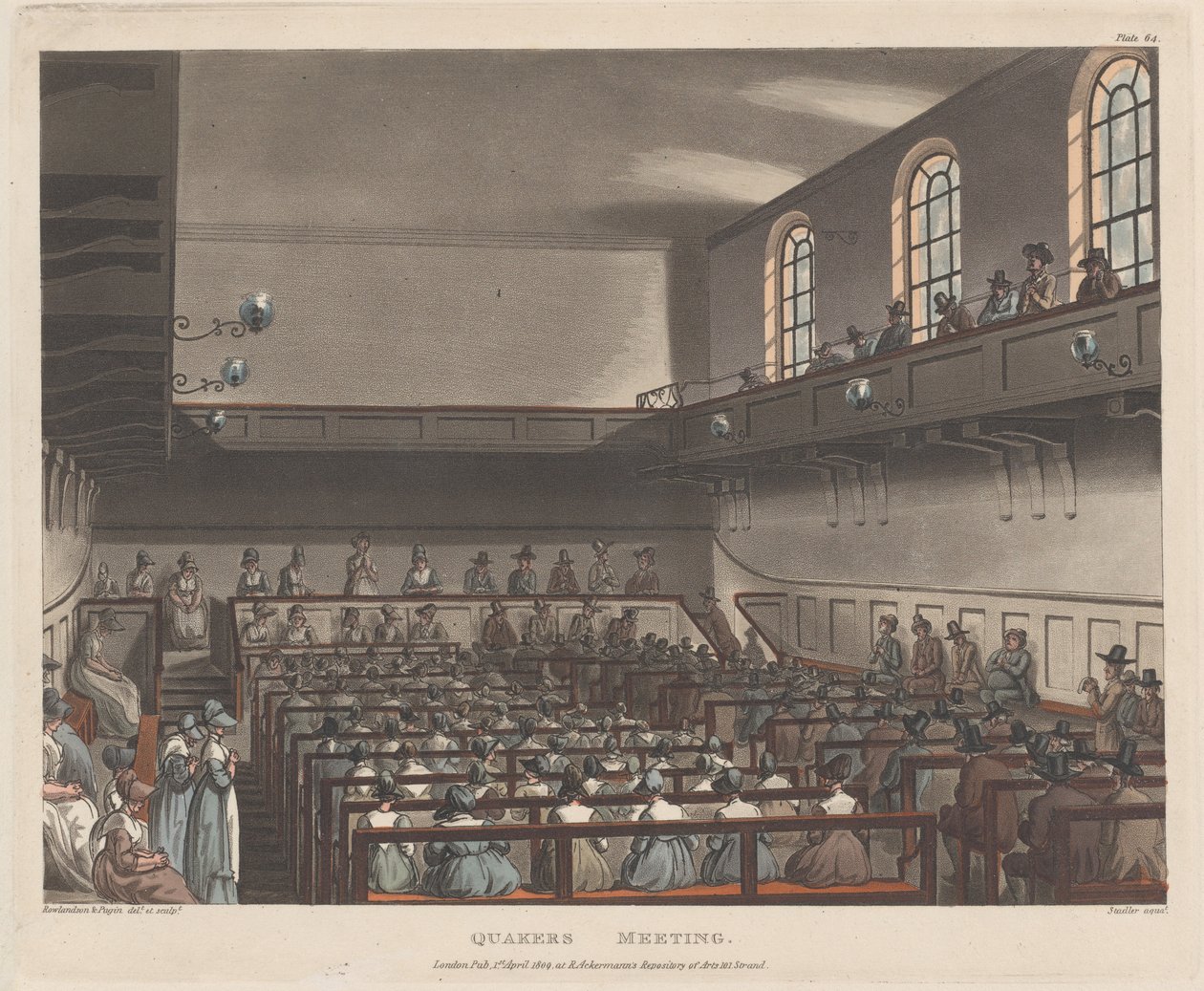 Quakers Meeting, April 1, 1809 by Joseph Constantine Stadler