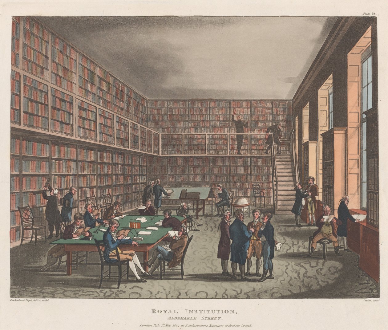 Royal Institution, Albemarle Street, May 1, 1809 by Joseph Constantine Stadler