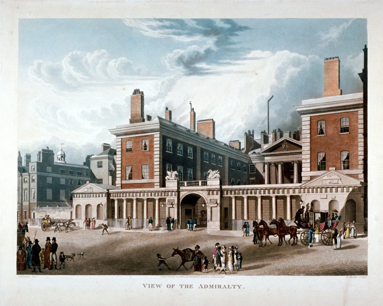 The Admiralty, Whitehall, Westminster, London, 1818 by Joseph Constantine Stadler