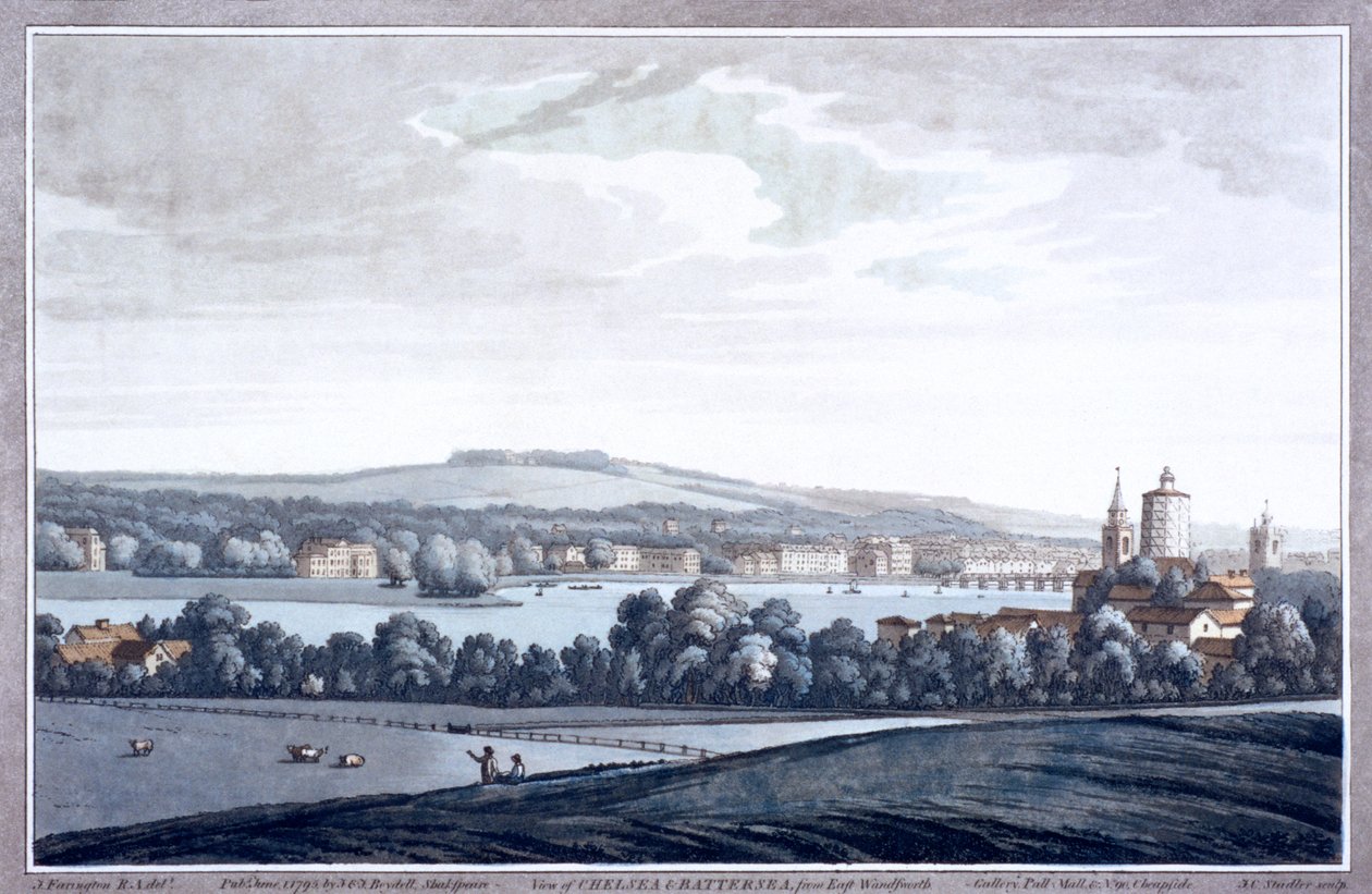 The River Thames at Battersea, London by Joseph Constantine Stadler