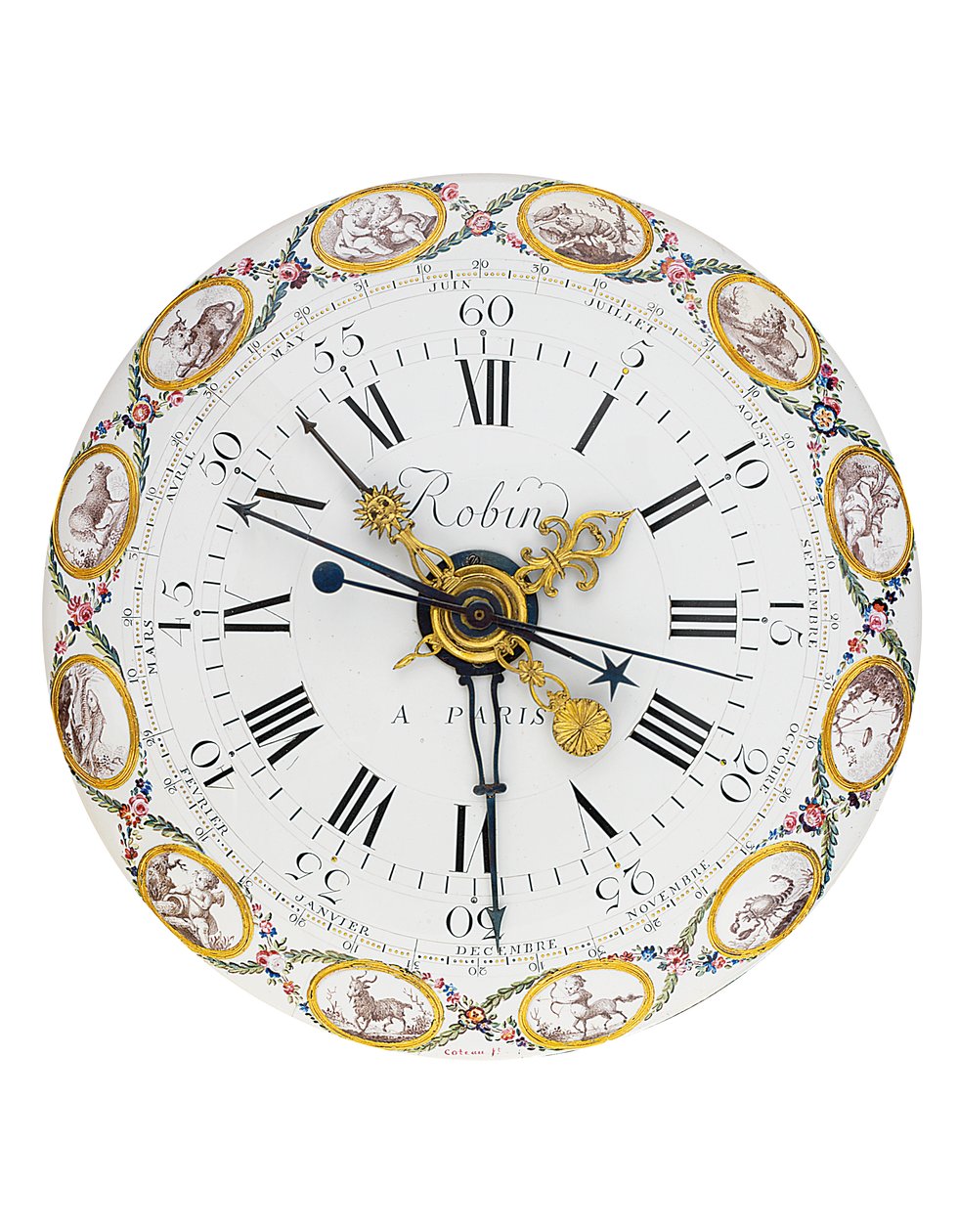 Louis XVI month-going mean and solar time mantel regulator with remontoire, 1778 by Joseph Coteau