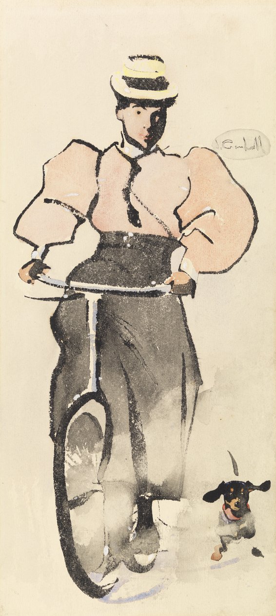 Girl on a Bicycle, c.1896 by Joseph Crawhall