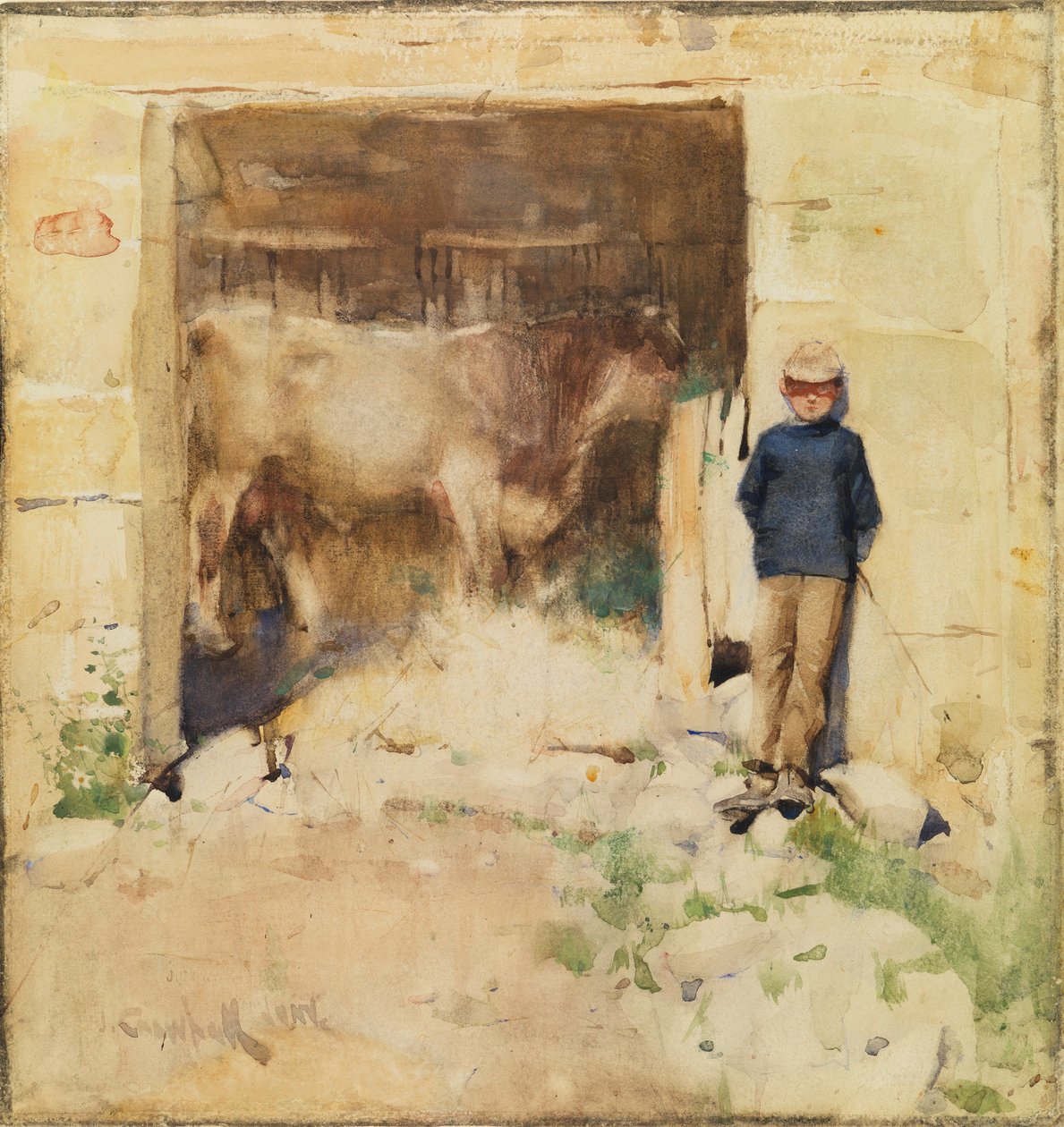 The Byre by Joseph Crawhall