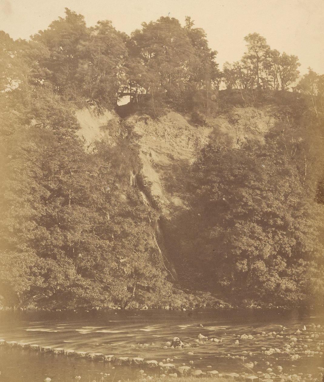 Bolton Priory. The Stepping Stones, 1850s by Joseph Cundall
