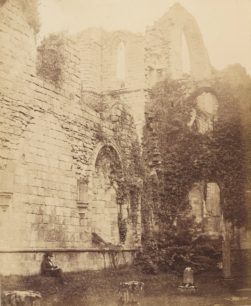 Fountains Abbey. Interior of Chapter House by Joseph Cundall