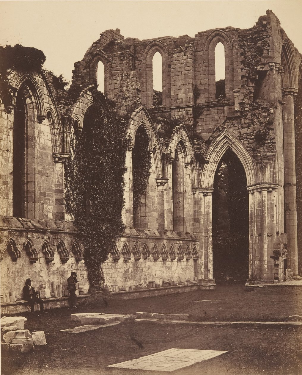 Fountains Abbey. Interior of the Choir by Joseph Cundall