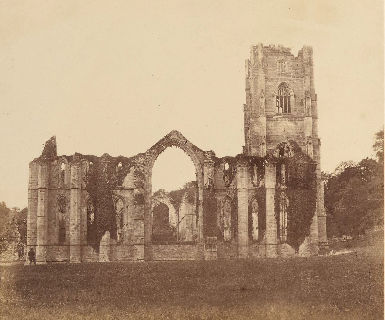 Fountains Abbey. The Chapel of the Nine Altars, Exterior, 1850s by Joseph Cundall