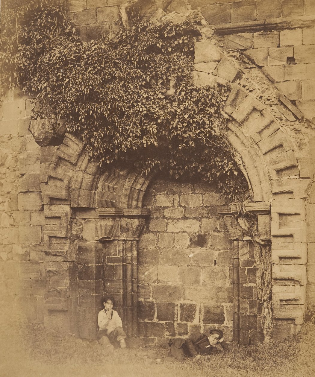 Kirkstall Abbey. Doorway on the North Side by Joseph Cundall