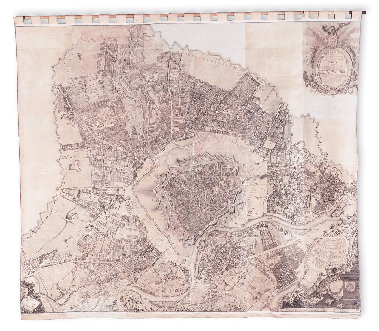 Vienna Wall Map, 1776 or 77 by Joseph Daniel Huber