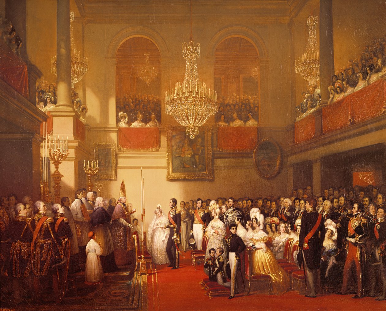 Wedding of Leopold I (1790-1865) to Princess Louise of Orleans (1812-50) at Compiegne, 9th April 1832 by Joseph Desire Court