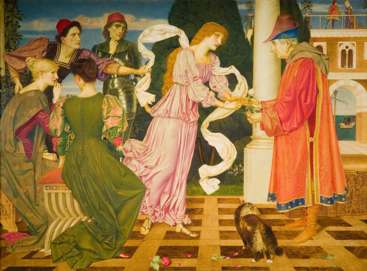 Beauty Receiving the White Rose from her Father, 1899 by Joseph Edward Southall