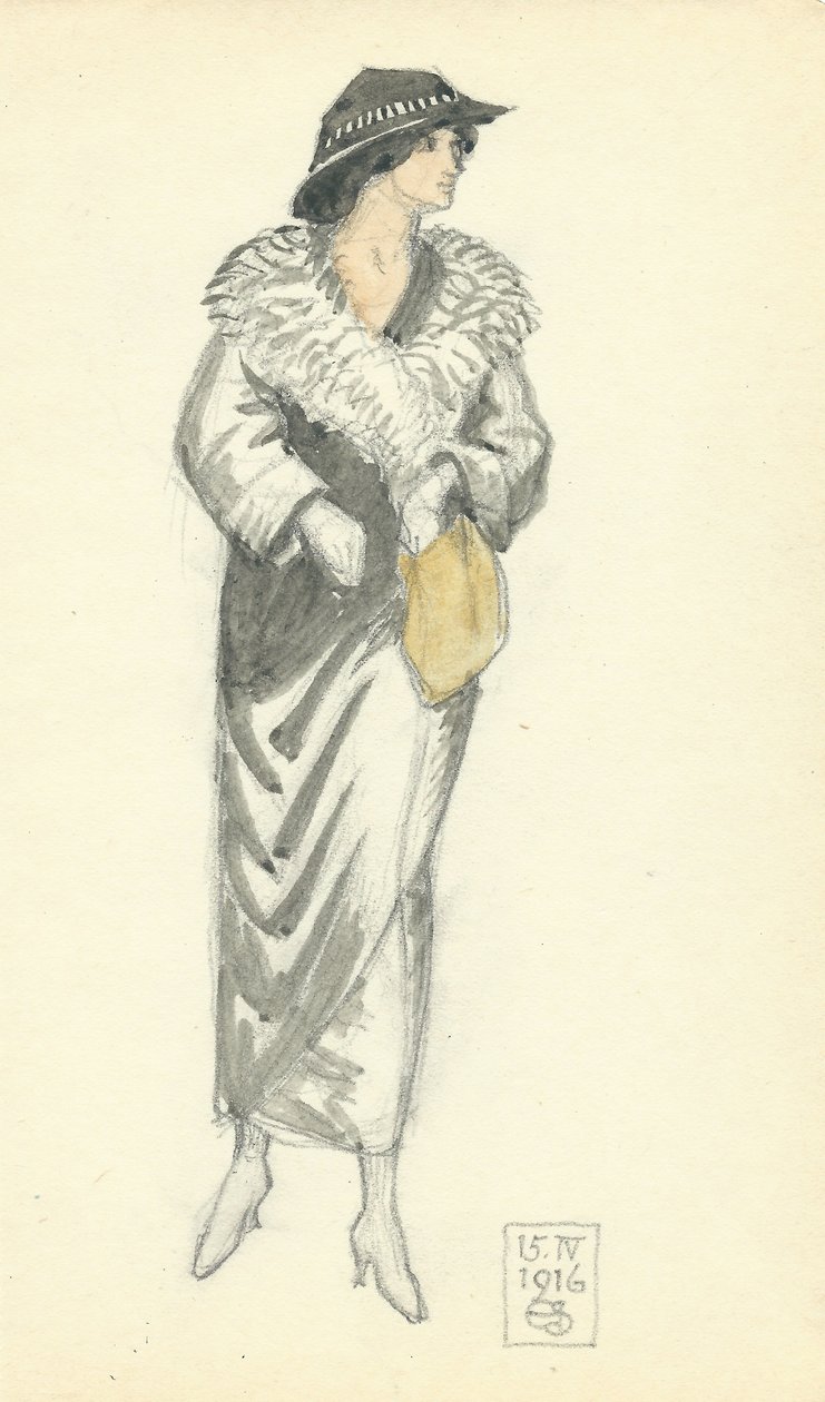 Fashionable Lady, 15.IV.1916, 1916 by Joseph Edward Southall