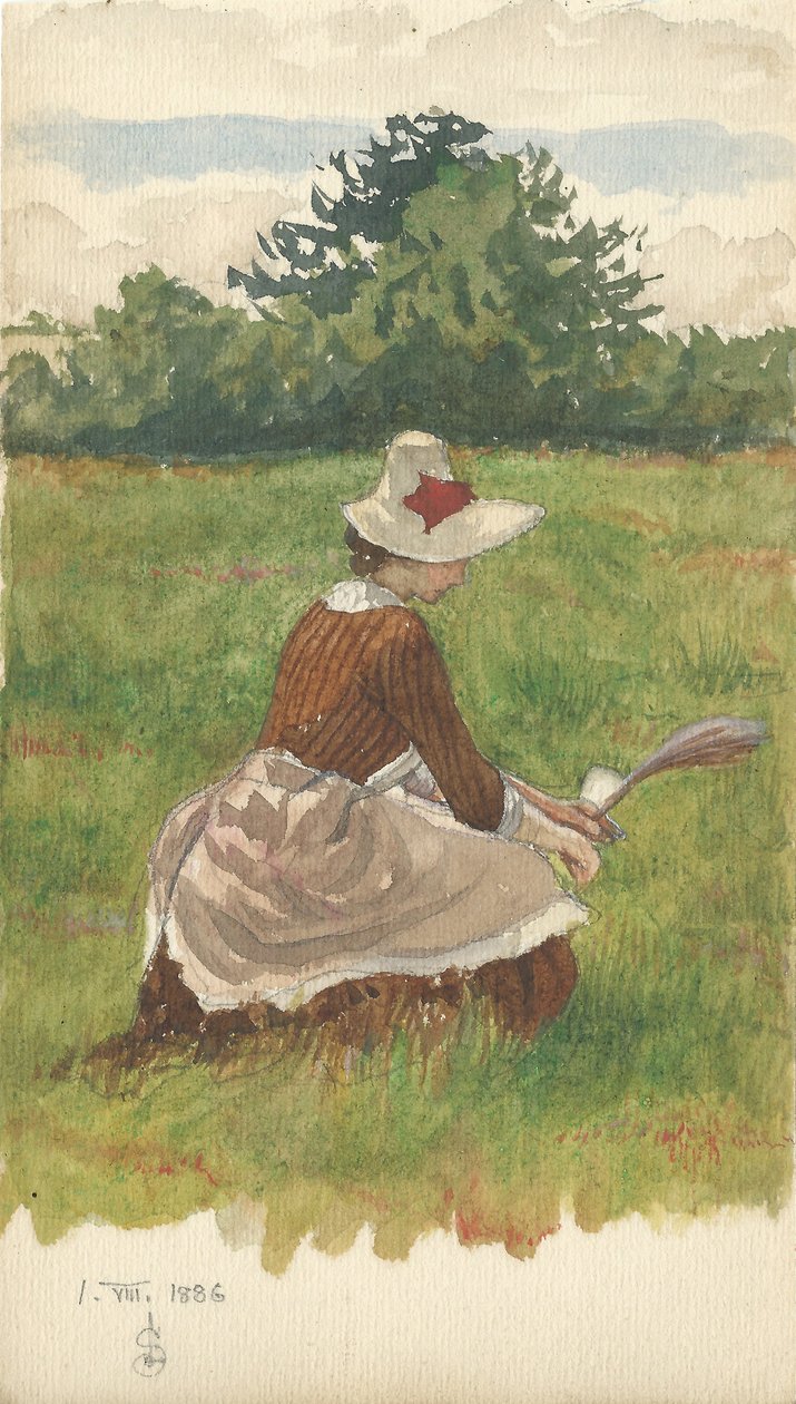 Woman Gathering Beach Grass 1.VIII.1886, 1886 by Joseph Edward Southall