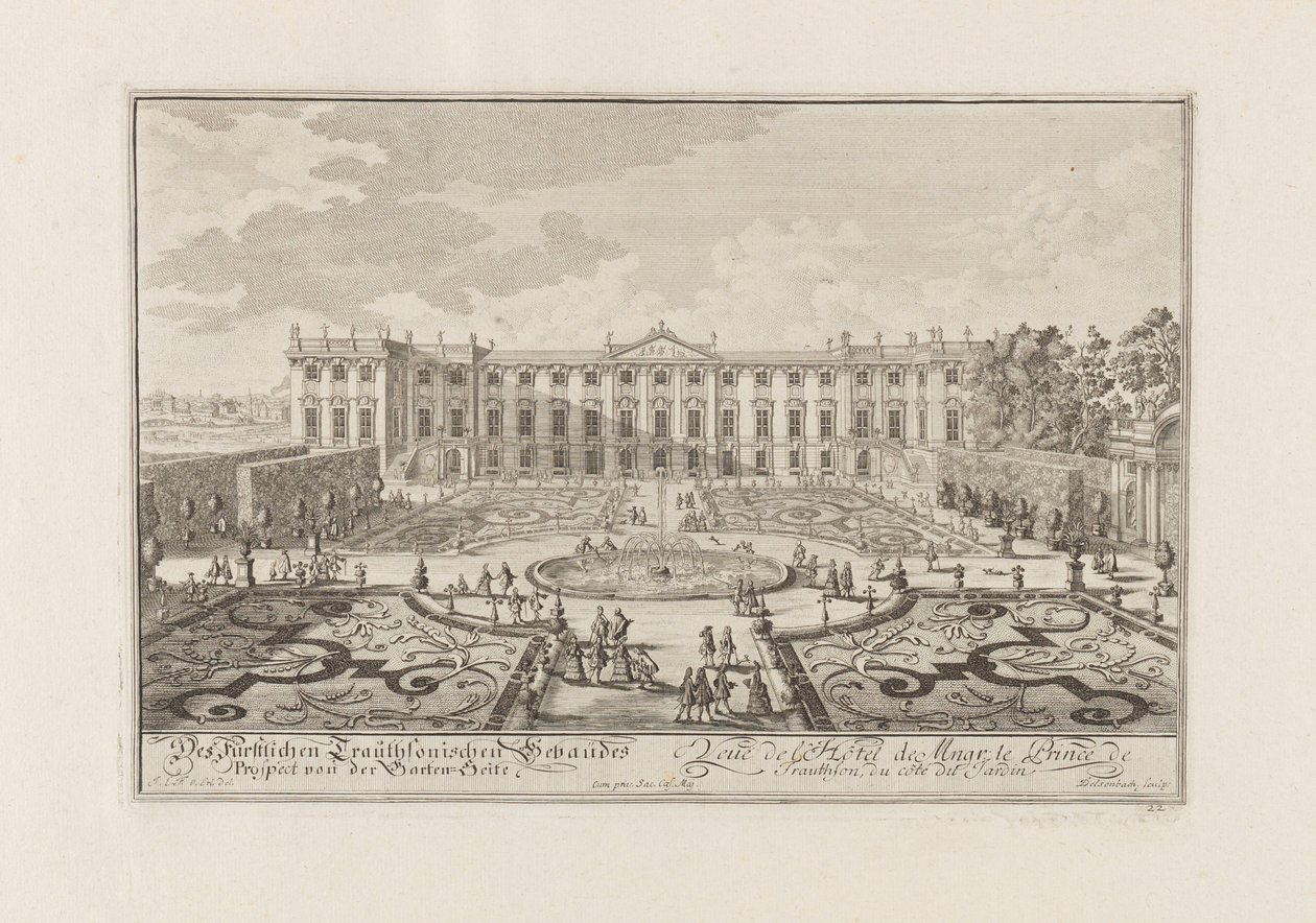 The Palais Trautson in Vienna, 1719 by Joseph Emanuel Fischer von Erlach