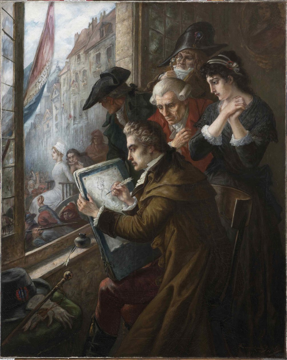 Jacques-Louis David Drawing Marie-Antoinette Led to Her Execution by Joseph Emanuel Van Den Bussche