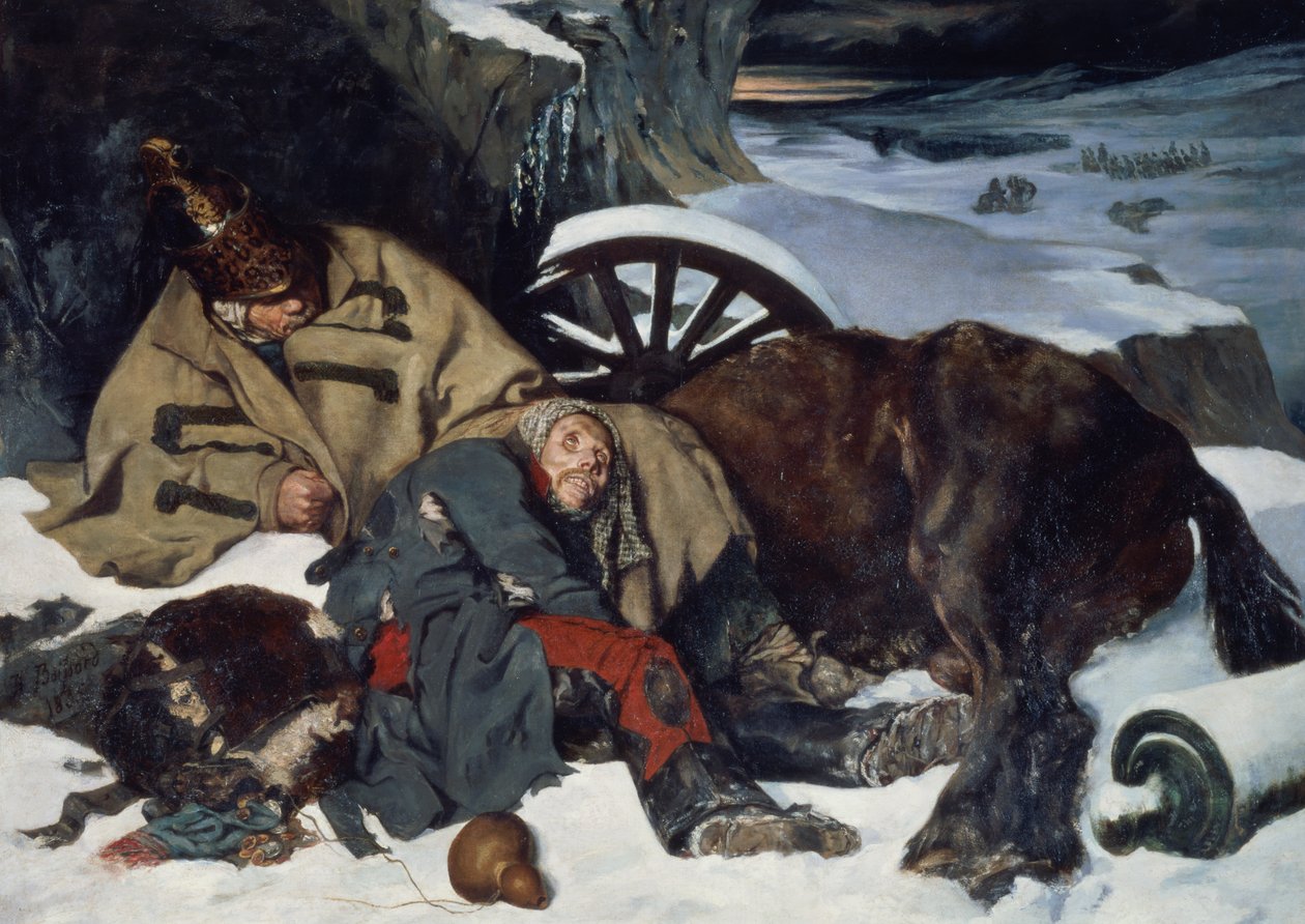 Scene from the Retreat from Russia by Joseph Fernand Boissard de Boisdenier