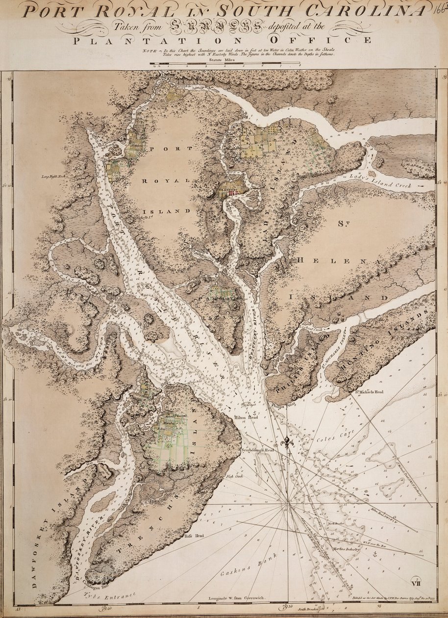 Chart of Port Royal in South Carolina, United States of America by Joseph Frederick Wallet DesBarres