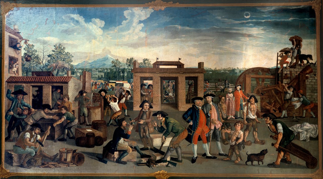 Wetter brothers Indian Fabric Factory View from outside the factory, in the background the Mount Ventoux by Joseph Gabriel Rossetti