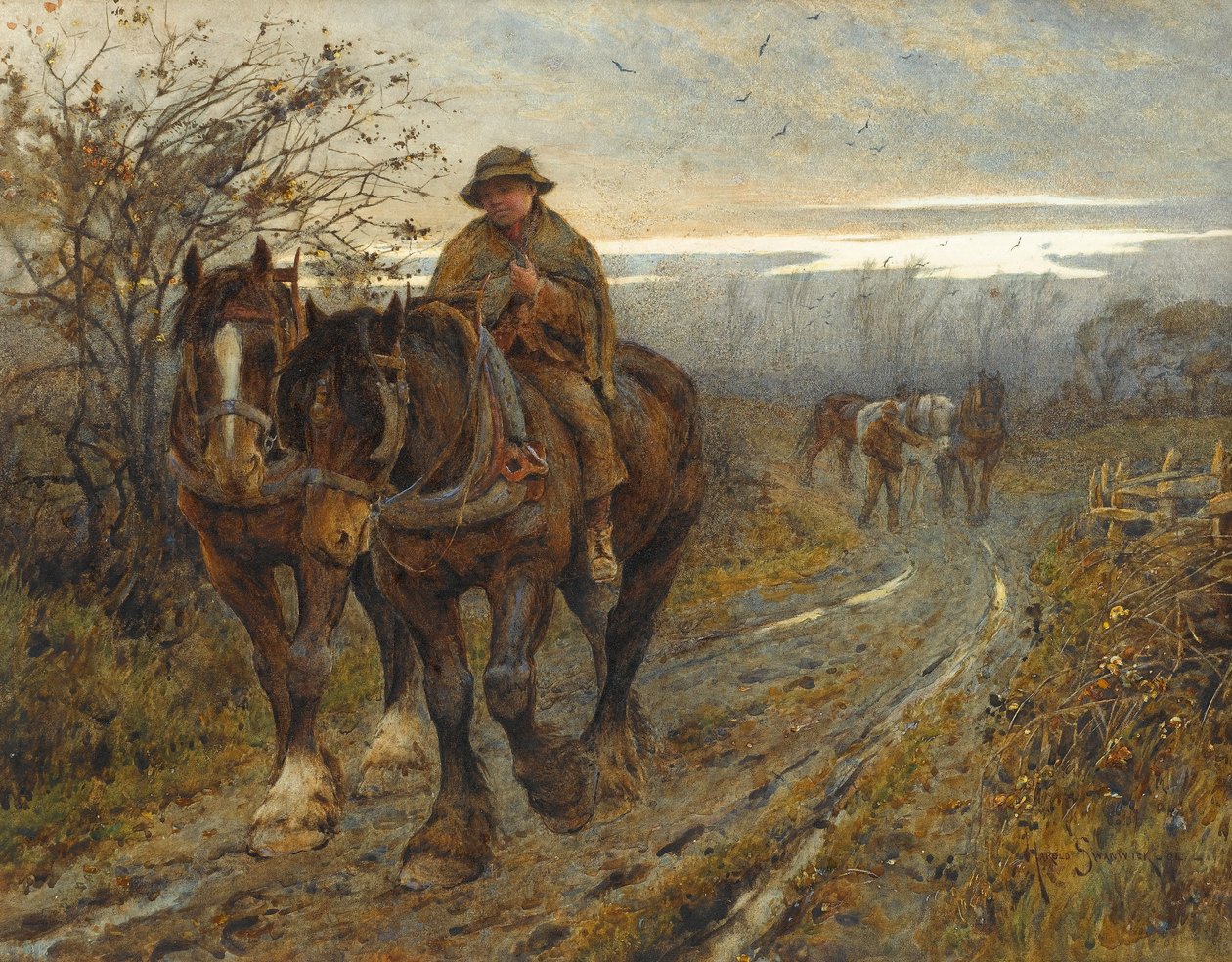 Weary Beasts Returning frae the Plough, 1894 by Joseph Harold Swanwick