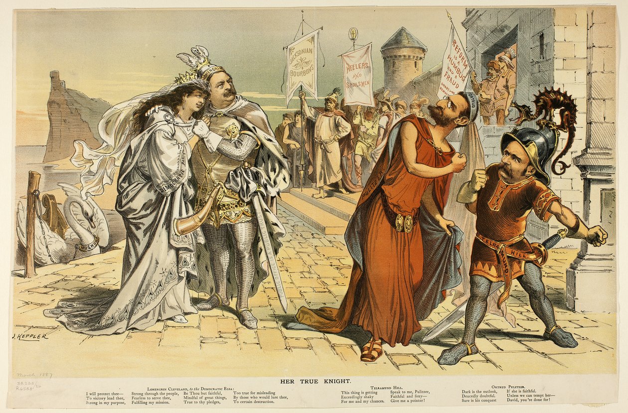 Her True Knight, from Puck by Joseph Keppler
