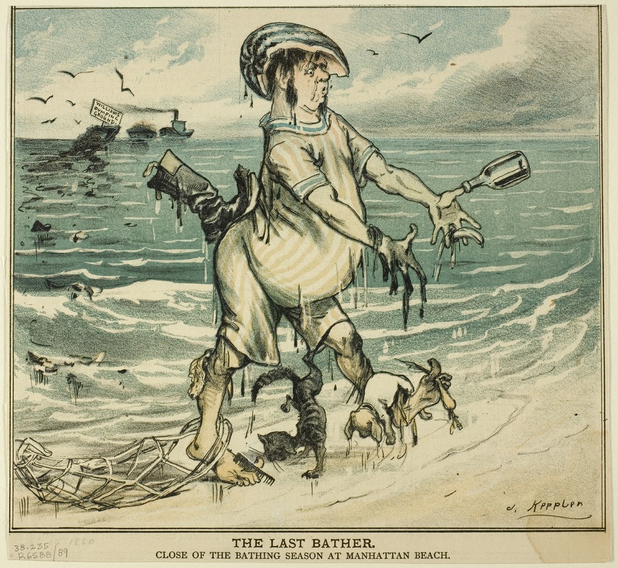 The Last Bather, from Puck by Joseph Keppler