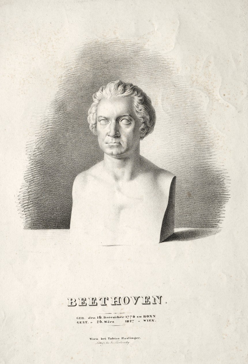 Bust of Ludwig van Beethoven by Joseph Kriehuber