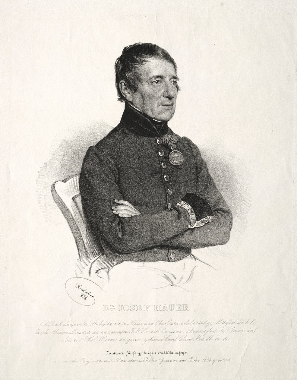Portrait of Dr. Jospeh Hauer by Joseph Kriehuber