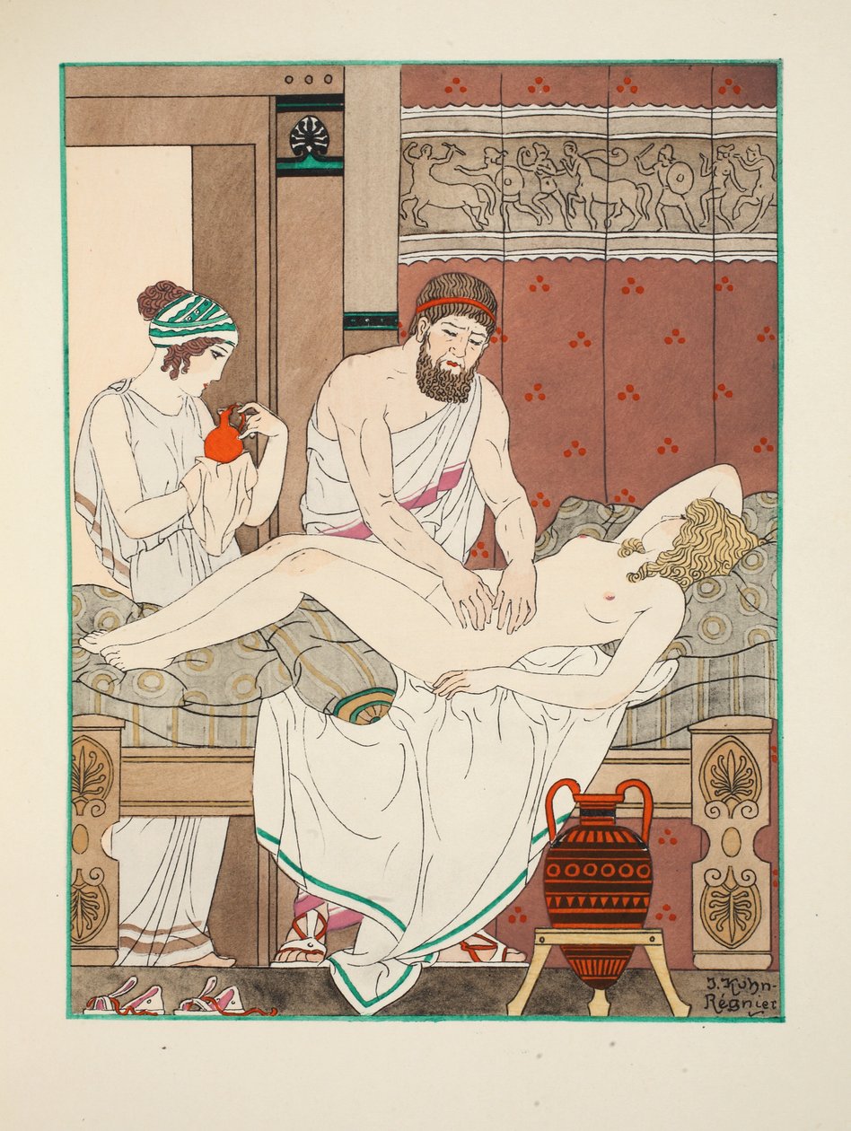 Medical massage, illustration from 
