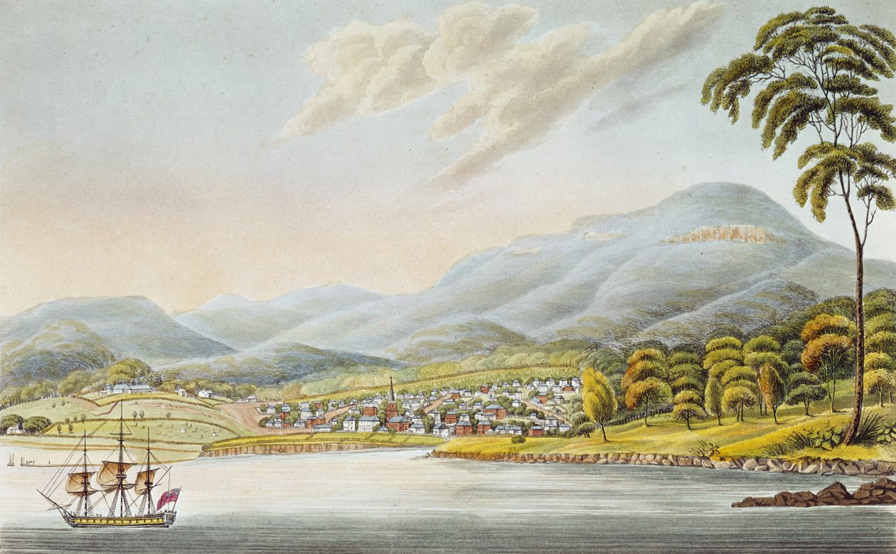 View of Hobart Town by Joseph Lycett