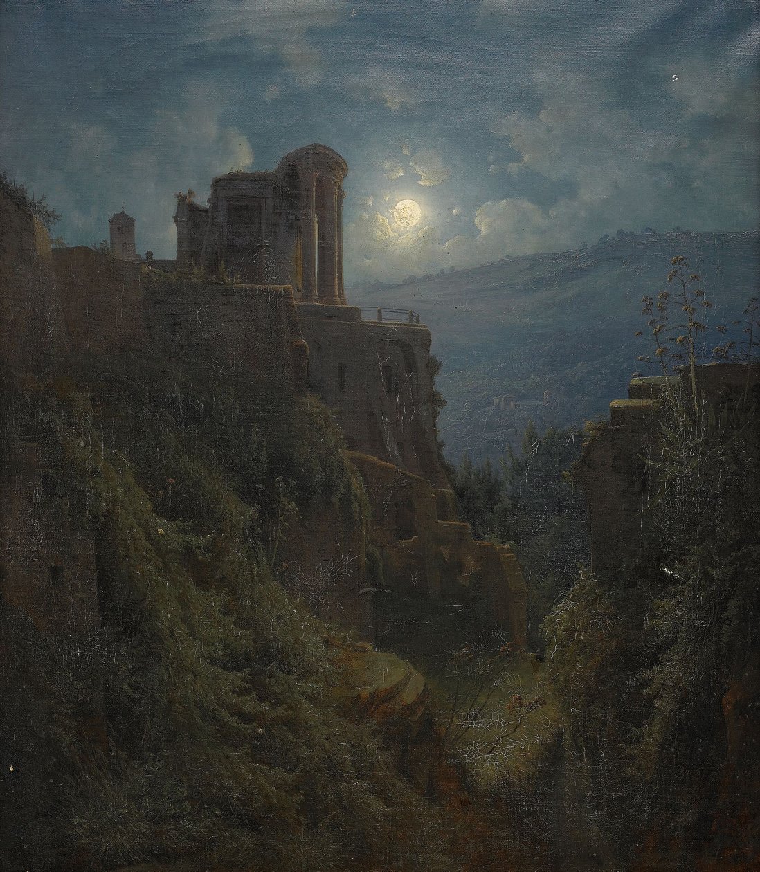 Italian Ruin Landscape in Moonlight by Joseph Magnus Stäck