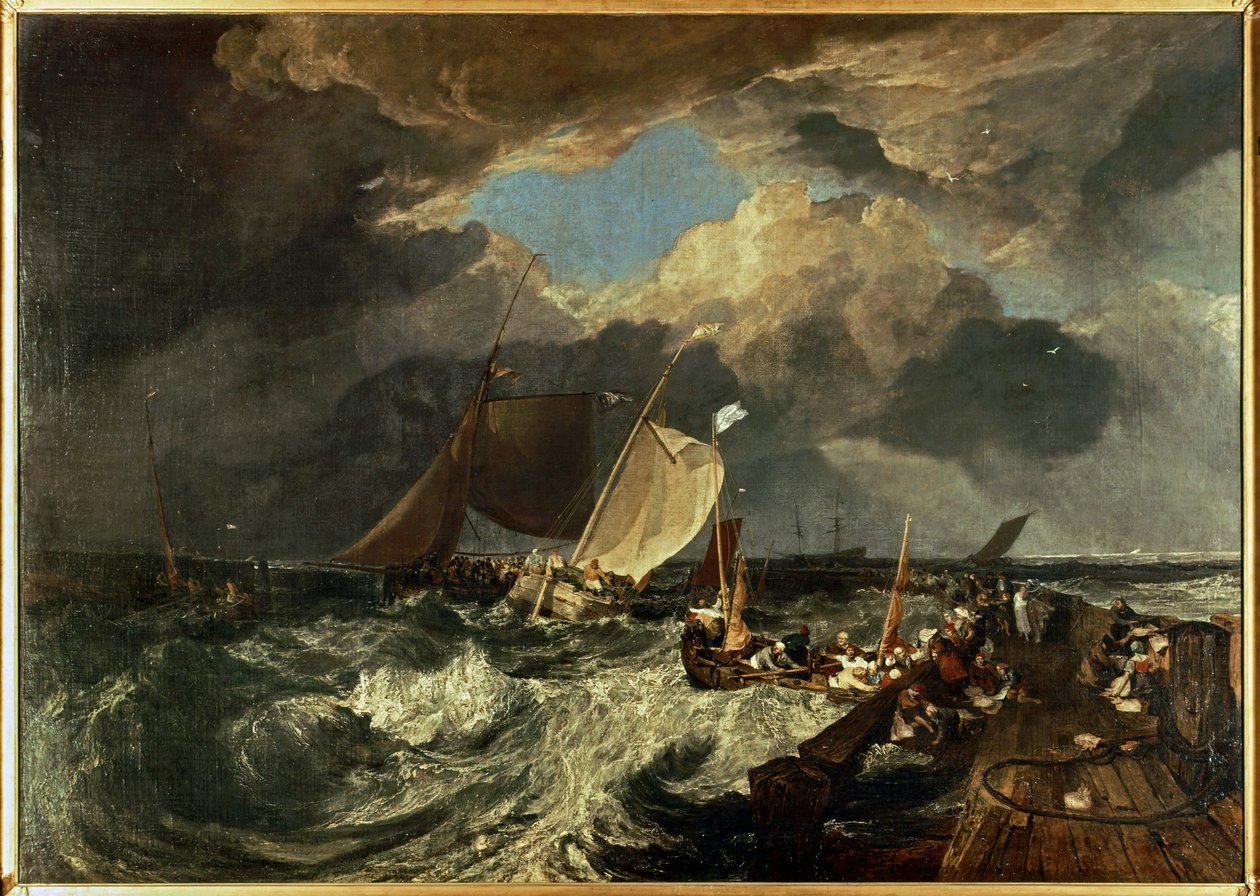 Calais Pier, with French Fishermen Preparing for Sea: An English Packet Arriving by Joseph Mallord William Turner