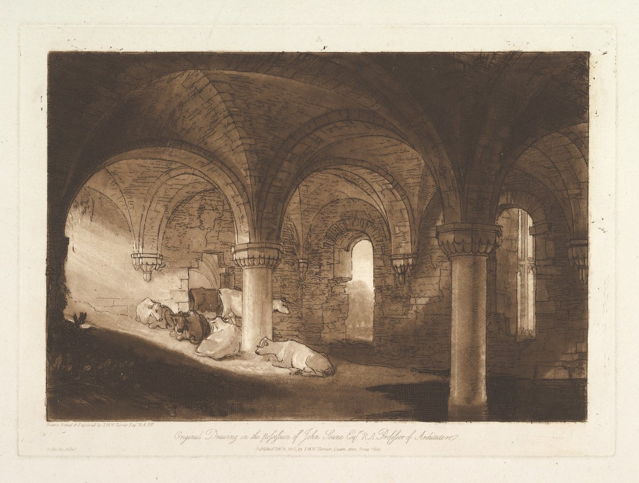 Crypt of Kirkstall Abbey, Liber Studiorum, part VIII, plate 39 by Joseph Mallord William Turner