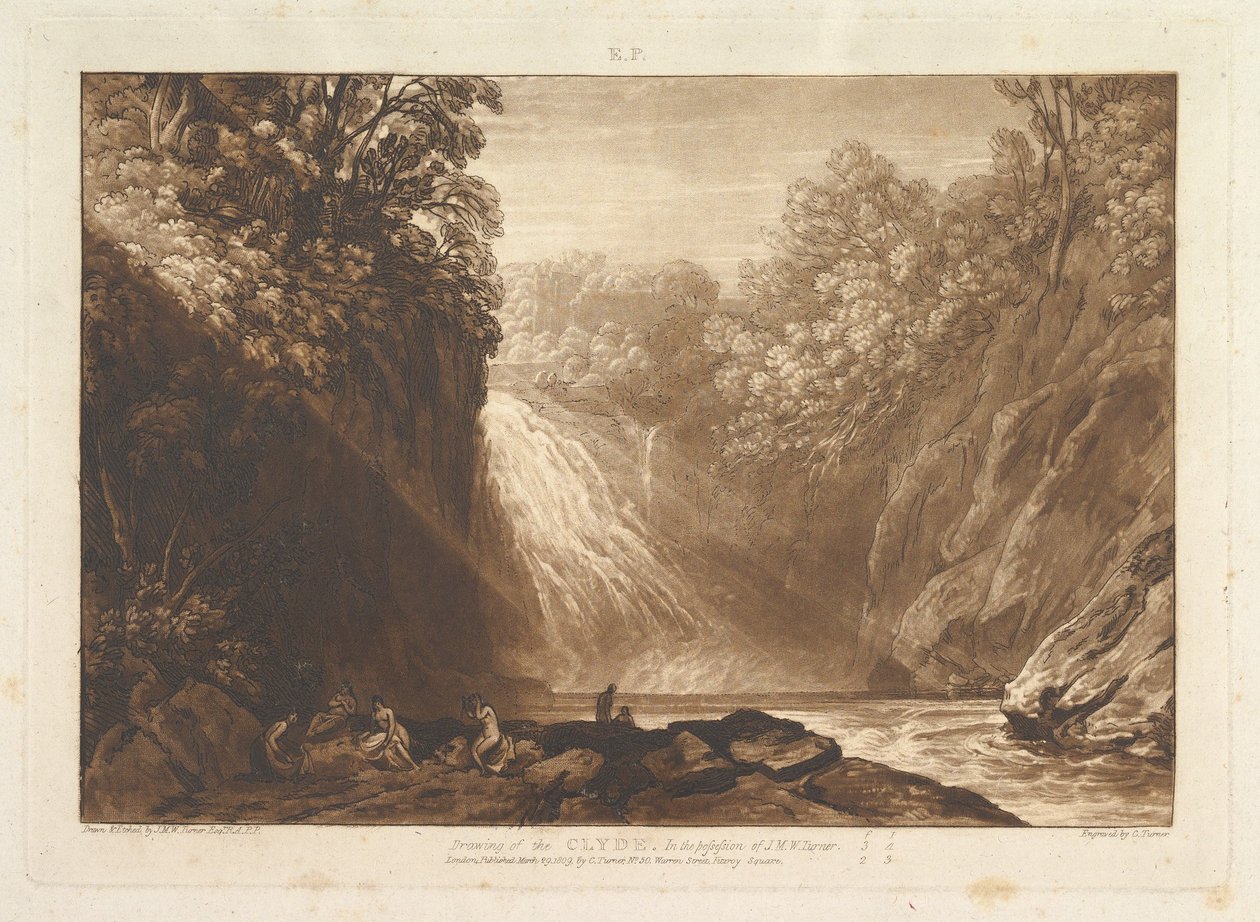 Drawing of the Clyde (Liber Studiorum, part IV, plate 18) by Joseph Mallord William Turner