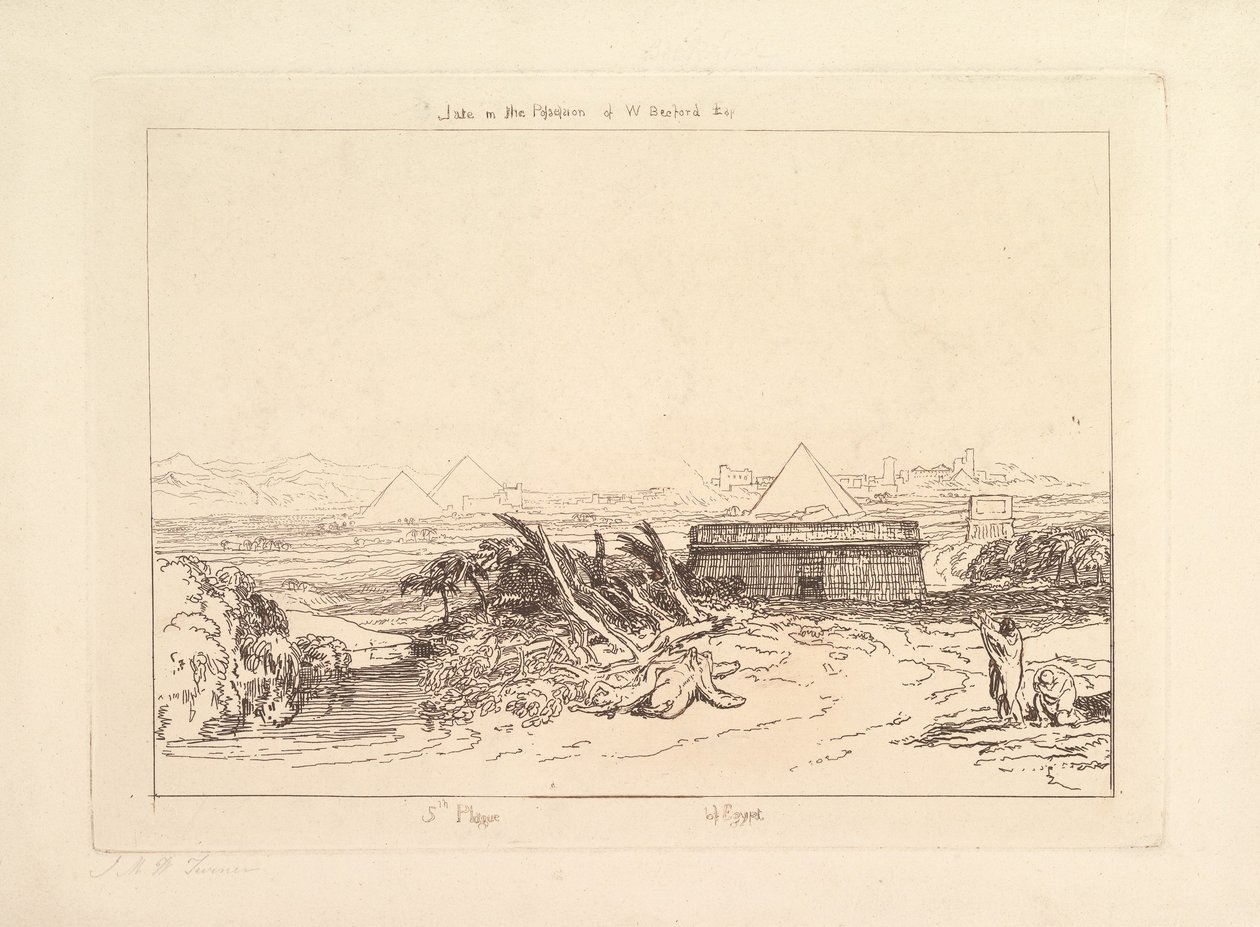 Fifth Plague of Egypt from Liber Studiorum, Part III, Plate 16 by Joseph Mallord William Turner