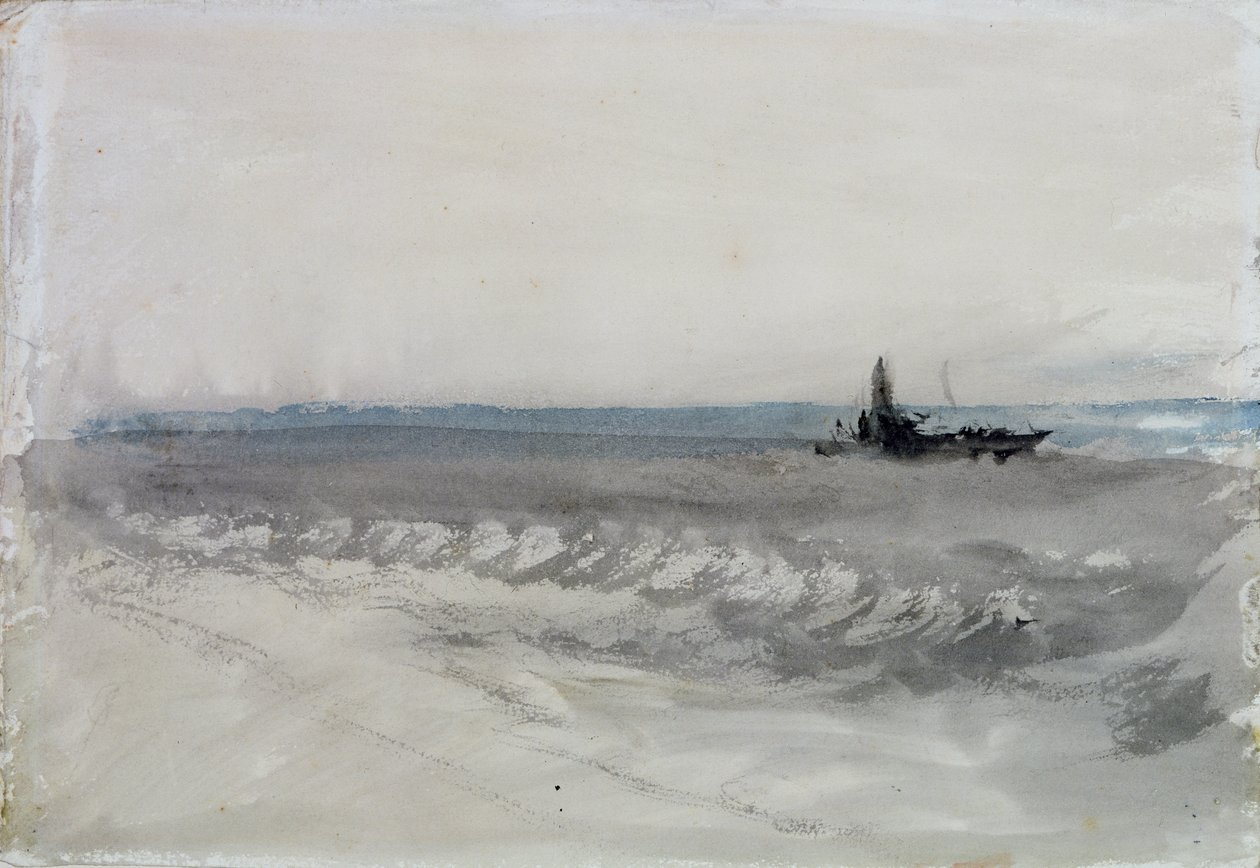 Grey Sea, Boat Running Ashore, c.1840 by Joseph Mallord William Turner