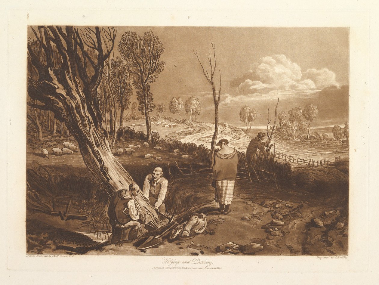 Hedging and Ditching, Liber Studiorum, part X, plate 47 by Joseph Mallord William Turner