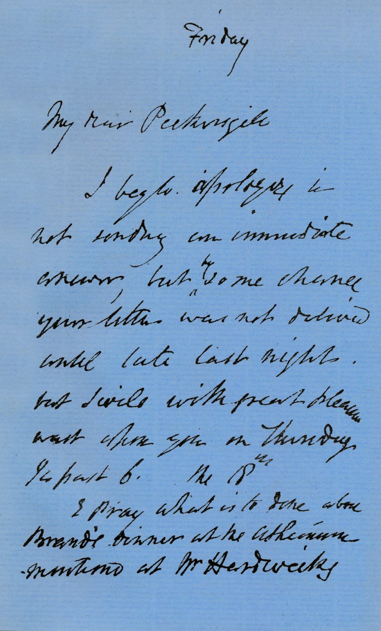 Letter from JMW Turner by Joseph Mallord William Turner