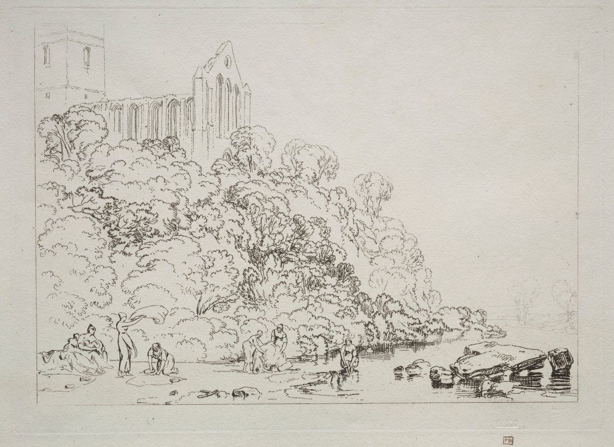 Liber Studiorum: Dumblain Abbey, Scotland by Joseph Mallord William Turner