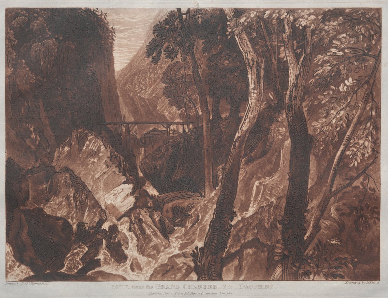 Liber Studiorum: Mill near the Grand Chartreuse, Dauphiny by Joseph Mallord William Turner