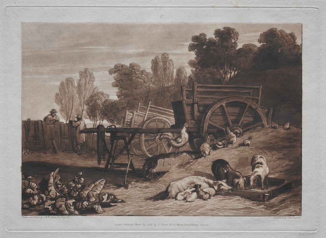 Liber Studiorum: The Farmyard with the Cock by Joseph Mallord William Turner