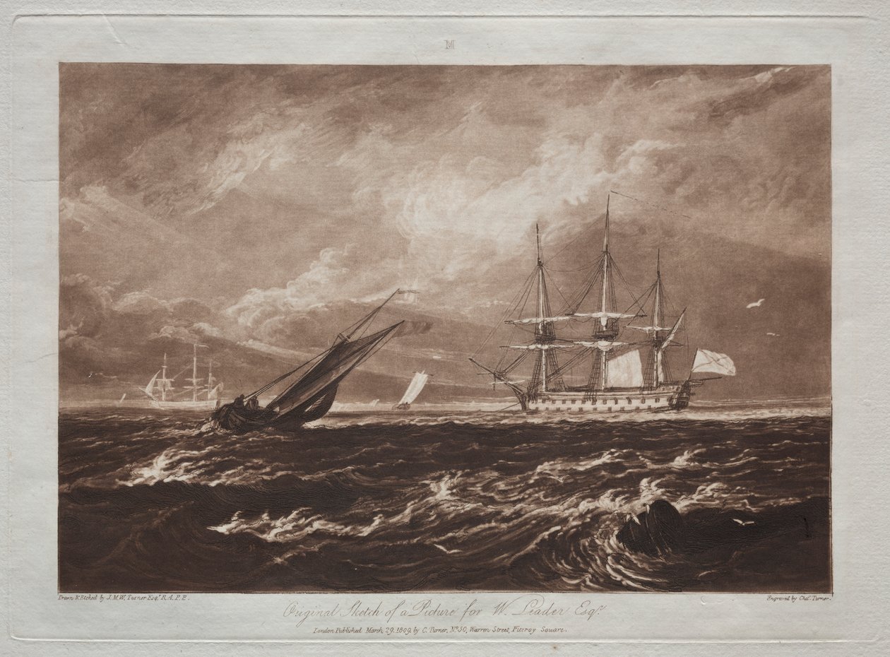 Liber Studiorum: The Leader Sea-piece by Joseph Mallord William Turner