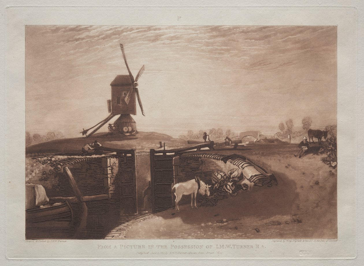 Liber Studiorum: Windmill and Lock by Joseph Mallord William Turner